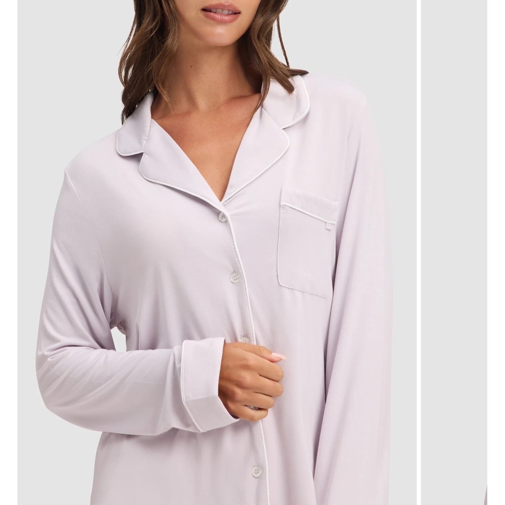 Cozy Earth Bamboo Stretch Knit PJ Top Long Sleeve Button Up XXXL Lounge Sleep